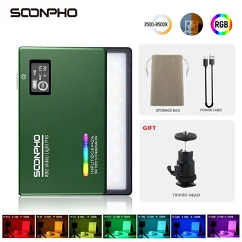 Soonpho P10 RGB Šviesos panel-Kameros apšvietimas Spalvotas Išvesties Vaizdo Šviesos Rinkinys Pritemdomi 2500K-8500K Bi-Color Skydelis, Šviesos, CRI 95+