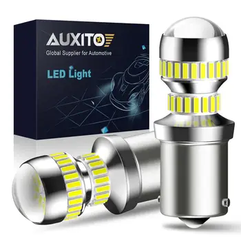 AUXITO BA15S P21W 1156 7506 LED Lemputės 4014 SMD LED Lemputės, Automobilių Stabdžių Žibintai Atbulinės Lempos 