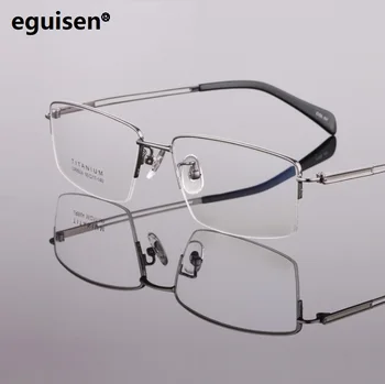 Plotis-140 gryno titano akinius vyras akinių rėmelių akiniai verslo vyras trumparegystė recepto pusė ratlankio prekės ženklo akinių rėmeliai