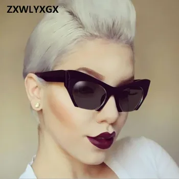 ZXWLYXGX 2019 Gafas Derliaus cat eye pusė-box akiniai nuo saulės moterims prekės ženklo dizaineris naujas mados saulės akiniai moterų Oculos de sol uv400