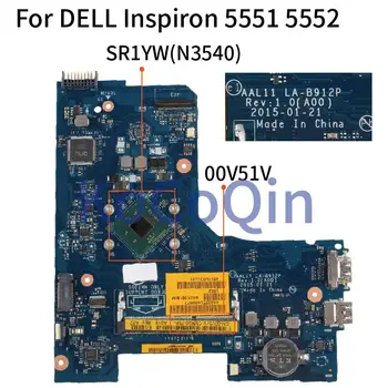 KoCoQin Nešiojamojo kompiuterio motininė Plokštė, Skirtas DELL Inspiron 5551 5552 Mainboard KN-00V51V LA-B912P SR1YW N3540 DDR3