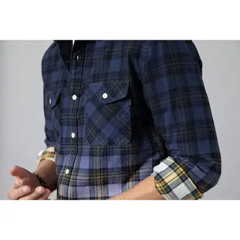 SIMWOOD 2020 m. pavasarį nauji marškinėliai vyrams kaklaraištis dažyti pledas kontrasto spalvų mados slim fit medvilnės marškinėliai plius dydis drabužių SI980661