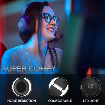 2020 m. 3,5 mm žaidimų ausinės, mikrofonas LED laisvų rankų įranga stereo surround už PS3, PS4 Xbox VIENA valgyti vištienos auriculares RGB ausinių