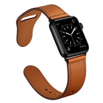 Dirželis Apple watch band 44mm 40mm iWatch juosta 42mm 38mm natūralios Odos apyrankė watchband correa Apple žiūrėti 6 5 4 3 se