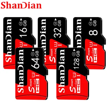 SHANDIAN Smart sd kortelę 128gb 64gb Smart sd 32gb Mini Kortelė 16gb Class 10 samrtphone ir table PC Originalios Atminties Kortelės