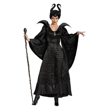 Snailify Suaugusiųjų Deluxe Maleficent Krikštynos Juoda Suknelė Kostiumas Maleficent Ragų Helovinas Kostiumas Moterims Juodas Šalmas