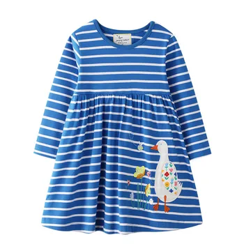 Šokinėja Metrų Princess Tutu Sukneles vaikams, prekės ženklo drabužių Rudens kūdikių mergaičių juostele Medvilnės Dramblys Aplikacijos Mergina Suknelės, Drabužiai