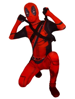 Helovinas Deadpool Su Kauke Cosplay Kostiumų Suaugusiųjų Stebuklas Deadpool Vyrams, vaikams Wade Wilson Lycra Spandex Nailono Zentai Bodysuits