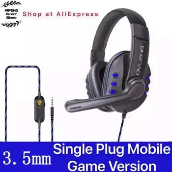 OVLENG P3 Laidinio Žaidimų Ausinių E-Sporto Mic Stereo Supa Garso HiFi Ausines, PC Nešiojamas PS4 3.5 mm Jack arba C Tipo