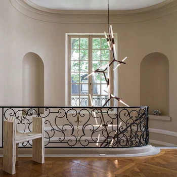 Laiptų liustra šiuolaikinės paprasta meno kambarį kūrybinė asmenybė villa dvipusis pasukimo laiptų lempos ilgai Liustra