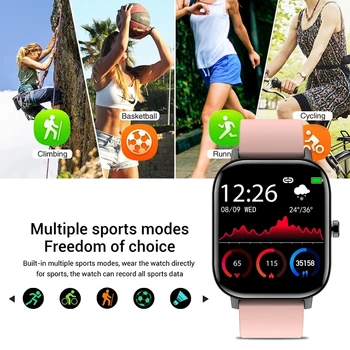 LIGE Naujas 1.54 colių Smart Watch Moterų jutiklinių Fitness Tracker Kraujo Spaudimas Smart Laikrodis vyrams GTS Smartwatch 