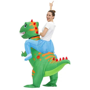 Cosplay Žalias Dinozauras Pripučiamas Kostiumas Kalėdų Halloween Carnival Šaliai Vaidmuo Žaisti 