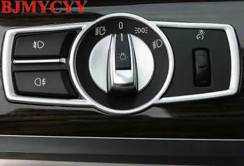 BJMYCYY Automobilio Žibintų Jungiklis kadrų dekoratyvinis dangtelis apdaila, Automobilių stiliaus 3D lipdukas, decal BMW 5/7 serijos 5GT X3 F25 /X4 F26 E60