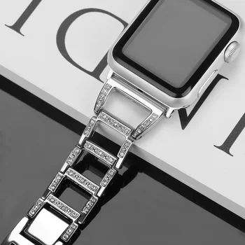 Prabangus Nerūdijančio Plieno Watchband Apple Žiūrėti Juosta 38mm 42mm 40mm 44mm 
