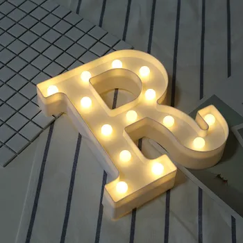 LED Laišką šviesos Namuose Vestuvių Dekoro Abėcėlė LED Romantiškas Laiškas Lemputės Šviesos Baltos spalvos Plastikinės Raidės Stovi Kabinti N-Z