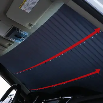 Automobilių Langų skėtį nuo saulės Ištraukiama prekinis, galinis Stiklo skėtį nuo saulės Padengti, Anti-UV Priekinio ir Galinio Lango Folija Užuolaidų, Sulankstomas Automobilių Saulė Pavėsyje 2020 Naujas