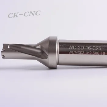 Aukštos kokybės WC-2D-16 C25 U gręžimo pjovimo CNC gręžimo ĮRANKIS, 16mm-2D Apdirbimo ilgis=32mm už įterpti WCMX03