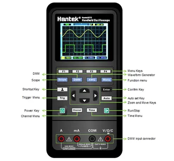 Hantek 3in1 2D72 250MSa/S Skaitmeninių Oscilloscope Signalo Generatorius Multimetras USB Portable 2 Kanalų 40mhz 70mhz Daugiafunkcį