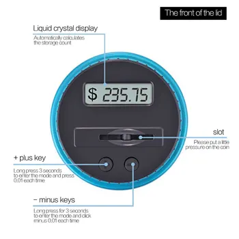 Elektroninis Skaitmeninis LCD Skaičiavimo Monetų Pinigų Taupymo Dėžutė Jar Piggy Bank Counter Monetų Saugojimui Lauke USD EURO Money Drop Laivyba