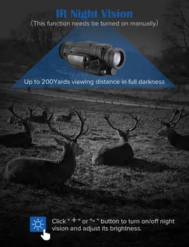 BOBLOV HD Skaitmeninis Naktinio Matymo Monokuliariniai 5x40 Infraraudonųjų SPINDULIŲ Night Vison Kamera 720P Video/Peržiūros 8G Medžioklės ir Skautų Žaidimas
