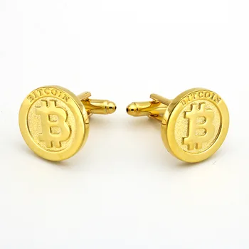 Naujas Vario Vyrų Aukso Bitcoin rankogalių segtukai Aukštos kokybės Vietoje, Verslo Dovana, rankogalių segtukai, Pritraukti Turtą, Užsidirbti Pinigų, Dovanų Vyrams