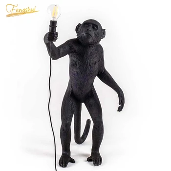 Beždžionė Lempos Kavinė Grindų Lempos Meno Dervos LED Stovi Lempos Miegamojo Kambarį, Koridorių, Šviestuvas, Apšvietimas Virtuvėje Kabo Žibintai