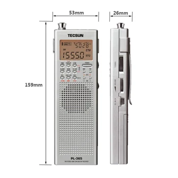 Originalus TECSUN PL365 FM AM MW, SW LW DSP Imtuvas PASAULIO JUOSTA Trumpųjų RADIJO Skaitmeninis Demoduliavimo Stereo Radijas, Pilkos Spalvos I3-002