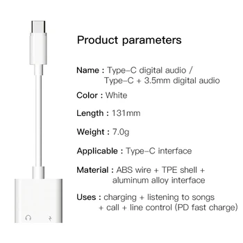!ACCEZZ 2 in 1 Tipas-C Adapter USB Huawei 30 Už Xiaomi 3,5 mm Jack Ausinių Skambina Audio Jungtis Greita Įkrovimo Adapteriai