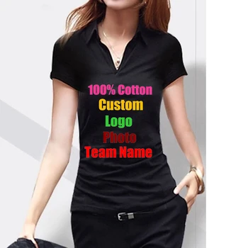 Elastinga Kietas Moterų trumpomis Rankovėmis V-Kaklo marškinėliai Pasirinktinius Nuotraukų Logotipas Tekstas Atspausdintas Moterų 