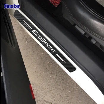 4pcs anglies pluošto, automobilių durų apsaugos lipdukas, skirtas Ford Fiesta Mondeo Sintezės Pabėgti Krašto Ecosport 
