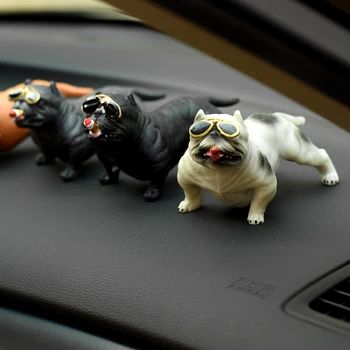 Naujų automobilių apdailos priedai balta dervos mielas, ryškus juodas modelis šuo papuošalai labai cool dovanos tinka įvairūs modeliai