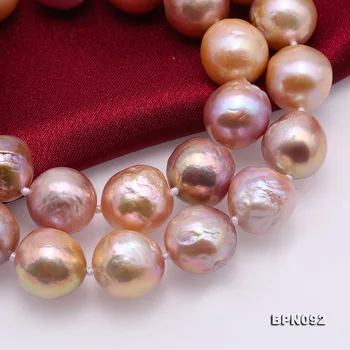 JYX Spalvotų Baroko Gėlavandenių Perlų 13-kaip 14mm Gėlo vandens Dirbtiniu būdu išauginti Natūralius Įvairių spalvų Baroko Perlas Karoliai 18