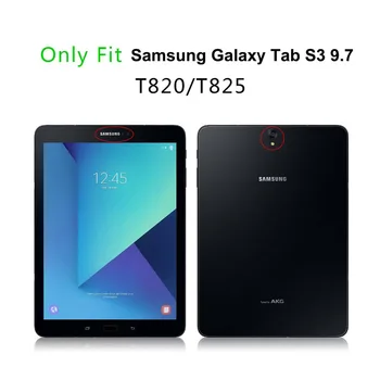 Naujas Šarvai Case for Samsung Galaxy Tab S3 9.7 colių T820 T825 Silicio atsparus smūgiams Stovi dangtelis, skirtas 