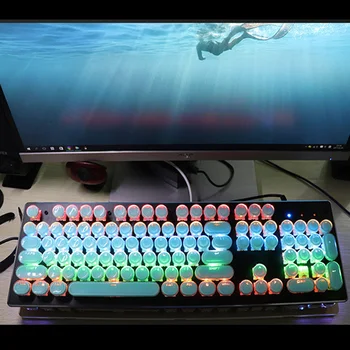 Žaidimų Mechaninė Klaviatūra 104pcs Led Perdavimo Steampunk Mašinėle Turas KeyCap Periferiniai Priedai Mados 2020 m.
