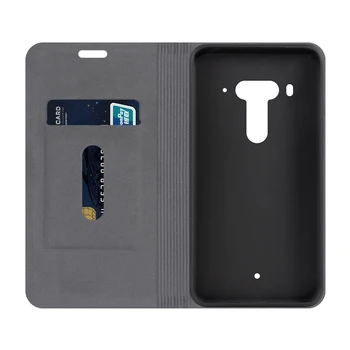 Pu Odos Knyga Atveju, HTC U12 Plus Flip Case Minkštos Tpu Silikono Atgal Atveju, HTC, Exodus 1 darbo Atveju