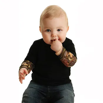 Naujagimį Berniuką Tatuiruotė Spausdinti Ilgomis Rankovėmis Kratinys Romper Rudenį Bodysuit Kūdikiams