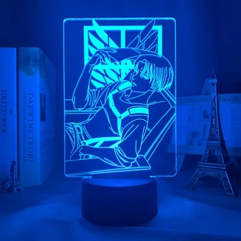 Akrilo 3d Lempos Levi Akermano Anime Ataka Titan Namų Kambario Dekoro Šviesos Vaikui Dovana Kapitonas Levi Akermano LED Šviesos Naktį