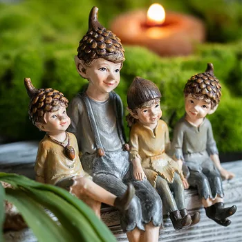 Miško Elfas Rankomis dažyti dervos ornamentu namų dekoro pasakų sodas miniatiūrinės figūrėlės kaimiškas namų dekoro Vaikų priedai