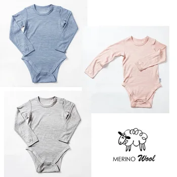 Merino vilnos kūdikiams mergaitės berniukai bodysuit naujagimio kūdikio kūno drabužius, kelnes rinkinys vaikams ilgomis rankovėmis 0-2years