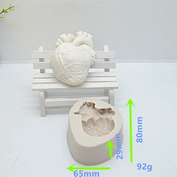 1pc 3D, Širdies Ir Smegenų Silikono Torto Formos Minkštas Dervos Formos Tortas Dekoravimo Priemonės, Pyragai, bandelės, Virtuvė Kepimo Priedai FTM2004