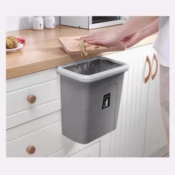 Atliekų Dėžę Virtuvėje Kabo Push-top Šiukšliadėžės Automatinė Grįžti Dangtelis, skirtas Vaisių, Daržovių Seedcase Vonios Tualeto Atliekų Saugojimo