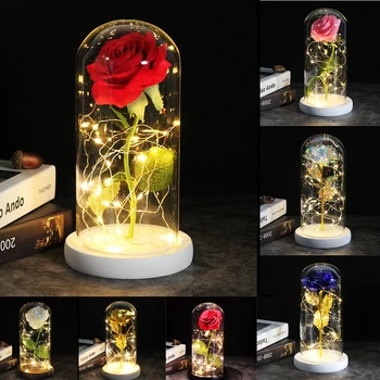Drop laivyba Galaxy Rose Dirbtinės Gėlės 24K Folija Padengta Aukso Rožė, Gėlės, Vestuvių Puošimas Kūrybos Valentino Diena Dovana