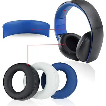 1 Pora originalus ausies pagalvėlės, Pagalvėlės earmuff Sony PS3 PS4 7.1 Belaidė laisvų Rankų įranga už CECHYA-0083 (L+R)