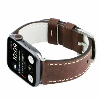 Dirželis Apple Watch Band natūralios Odos Linijos 42mm 38mm Watchband Už iWatch 44mm 40mm 5/4/3/2/1 Apyrankę Diržas