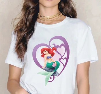 Vasaros Seksualus Undinė Spausdinti moteriški marškinėliai Harajuku Kawaii Klounas Žuvis trumpomis Rankovėmis T-shirt Mados mielas saldus moteriški marškinėliai 90s