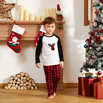Šeimos Kalėdų Atitikimo Pižama Nustatyti 2020 m. Suaugę Vaikai Pižamos naktiniai drabužiai Kūdikiams Romper naujametiniai Kostiumai Kalėdų Šeimos Komplektai