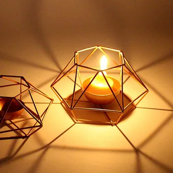 Geometrinis Žvakidė Sienos Aukso Žvakių Laikiklis Ornamentu Sconce Atitikimo Tealight Plieno Minimalistinio vestuvių Kalėdinis Namų dekoras
