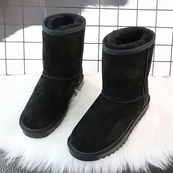 Careaymade-Nauji sniego batai moteriška medvilnė Viršutinis sluoksnis natūralios odos retro sniegas high batai moteriška storio warmboots ,4 spalvos