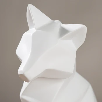 [MGT] Modernios Geometrinės Fox Statula Dervos Arkties Lapės Skulptūra Mados Namuose Meilės Dekoro Dovana Amatų Puošmena Priedai Baldams
