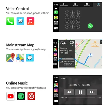 Laidinio Carplay Dongle USB Mobiliojo Telefono Sujungimo Dvejopo Ekrano Sąveikos Navigacijos Žemėlapis Muzikos Balso Kontrolės, Skirtos Android